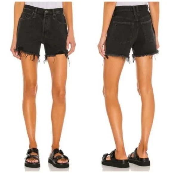 Free People Pants - Free People Black Denim Cotton Cutoff Shorts Malai Grey Faded Black Jeans